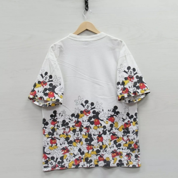 Vintage Mickey Mouse Disney T-Shirt Size Large 90s All Over Print - Picture 2 of 3